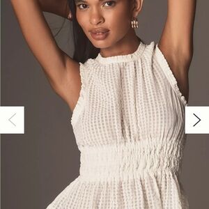 Maeve by Anthropologie sleeveless blouse stretch lace size Small in ivory